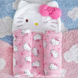 Manta com Capuz Coral Fleece Turma da Hello Kitty 75x90cm Hello Kitty Pink - 2