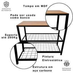 Sapateira Banco Strassis Design Sd-3501-69 Preto - 8