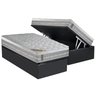 Cama Box Baú Solteiro: Colchão Molas Ensacadas Castor Pocket Premium Gel + Base CRC Suede Gray(88x18 - 1