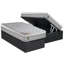 Ver imagem 1 de Cama Box Baú Solteiro: Colchão Molas Ensacadas Castor Pocket Premium Gel + Base CRC Suede Gray(88x18