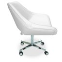 Ver imagem 4 de Poltrona Berlim Corino Branca Base Giratória com Rodinhas:Giratória com Rodinha