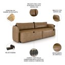 Ver imagem 3 de Sofá 3 Lugares 220cm Sala de Estar Karib Sintético Camel Z08 - Mpozenato