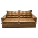 Ver imagem 5 de Sofá de Courino Retrátil e Reclinável 2,55m Cama inBox Bourbon SoftGel D40 Caramelo
