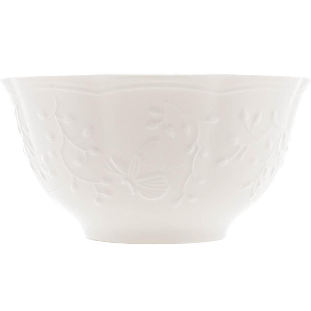 20 Tigelas de Porcelana Branca 500ml Butterfly Flower Bowl Mesa Posta Lyor - 3