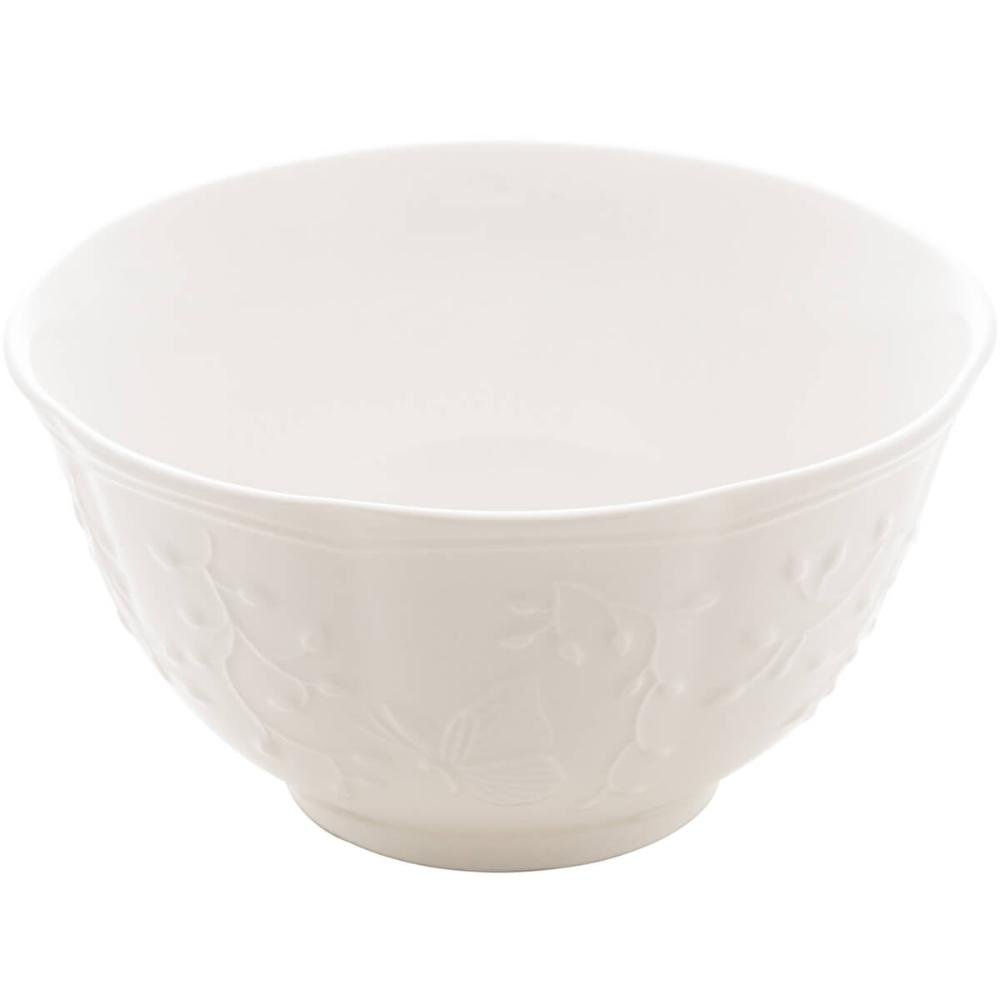 20 Tigelas de Porcelana Branca 500ml Butterfly Flower Bowl Mesa Posta Lyor - 1