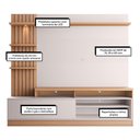 Ver imagem 5 de Estante Home Theater Maceió Freijó/off White para Tv até 65” - Colibri