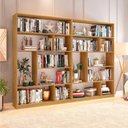 Ver imagem 1 de Kit 2 Estante para Livros 180CMX240CM 4 Prateleiras Seattle Yescasa Marrom/Freijó