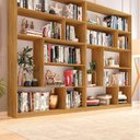 Ver imagem 5 de Kit 2 Estante para Livros 180CMX240CM 4 Prateleiras Seattle Yescasa Marrom/Freijó