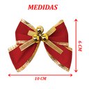 Ver imagem 4 de Kit 20 Laços de Bolinhas 10cm Pingentes Dourado Brilhante