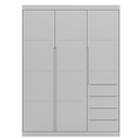Ver imagem 1 de Guarda Roupa Infantil Perola 4 Portas Mdf Alto Brilho Cinza