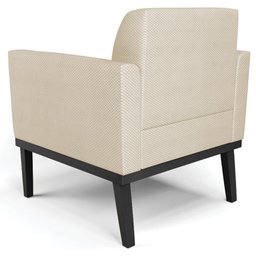 Poltrona Decorativa Base Madeira Preto Maressa Veludo Luxo Off White - Ibiza - 5