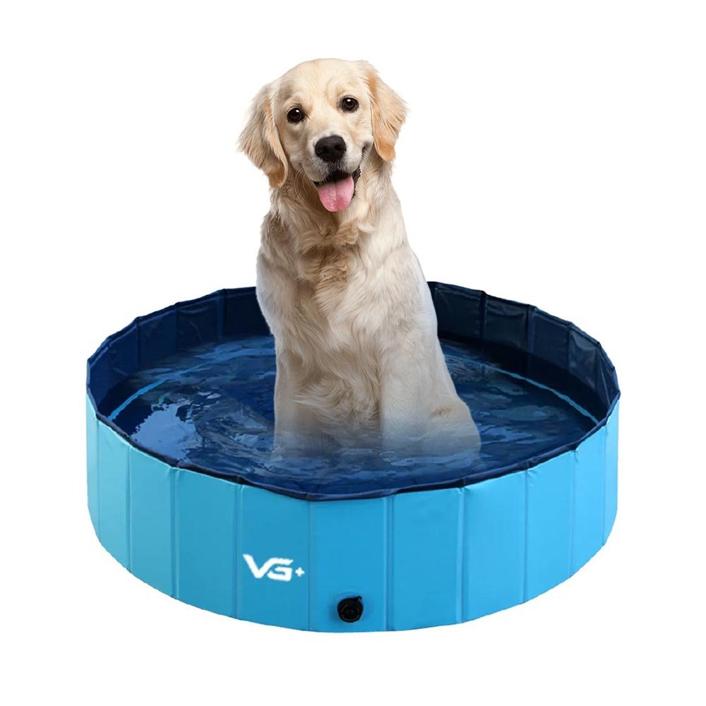 Piscina para Cachorro Pets Dobrável Lisa Azul Vg+