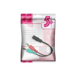 Cabo Adaptador P3 Femea para 2 P2 Macho 20cm 5+ Preto - 2