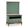Rack com Painel para Sala 120cm Pés Luis Xv 2 Gavetas e Nicho Linz Móveis - Verde/imbuia Glazer - 1