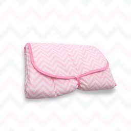 Trocador de Fraldas Portátil Impermeável Cor:chevron Rosa Bebê - 1