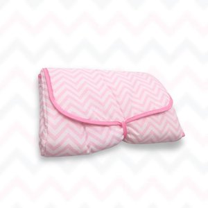 Trocador de Fraldas Portátil Impermeável Cor:chevron Rosa Bebê