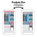 Ver imagem 5 de Guarda Roupa Solteiro Wend 3 Portas de Bater 2 Gavetas MDP Branco-Rosa-Branco Demóbile 80cm