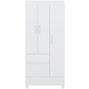 Ver imagem 1 de Guarda Roupa Solteiro Wend 3 Portas de Bater 2 Gavetas MDP Branco-Rosa-Branco Demóbile 80cm