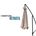 Ver imagem 3 de Ombrelone Guarda Sol Manivela Lateral Retrátil 3,5m Com Proteção UV Área Externa Piscina Importway C