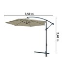 Ver imagem 2 de Ombrelone Guarda Sol Manivela Lateral Retrátil 3,5m Com Proteção UV Área Externa Piscina Importway C