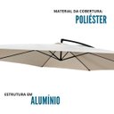 Ver imagem 7 de Ombrelone Guarda Sol Manivela Lateral Retrátil 3,5m Com Proteção UV Área Externa Piscina Importway C