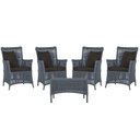 Ver imagem 1 de 4 Poltronas e 1 Mesa Igapó em Alumínio Pintura Preta Corda Náutica Estofado 9