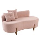 Ver imagem 2 de Sofá Orgânico 2 Lugares com 2 Almofadas Curvo Sala Recepção Boucle - Montanaris Decor