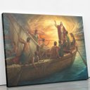 Ver imagem 2 de Jesus Cristo no Barco Arte Religioso Quadro Canvas 120x80cm