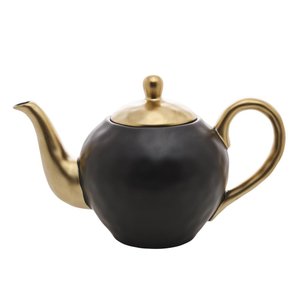 Bule p/ Chá 1L Porcelana Preto e Dourado Dubai - Wolff