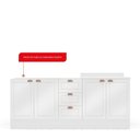Ver imagem 5 de Cozinha Pérola com Rodapé 2 Peças Balcão 2 Gavetas 3 Portas e Balcão 2 Portas Yescasa