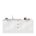 Ver imagem 3 de Cozinha Pérola com Rodapé 2 Peças Balcão 2 Gavetas 3 Portas e Balcão 2 Portas Yescasa