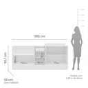 Ver imagem 4 de Cozinha Pérola com Rodapé 2 Peças Balcão 3 Gavetas 2 Portas e Balcão 2 Portas Yescasa Branco