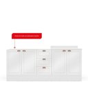 Ver imagem 5 de Cozinha Pérola com Rodapé 2 Peças Balcão 2 Gavetas 3 Portas e Balcão 2 Portas Yescasa