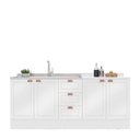 Ver imagem 3 de Cozinha Pérola com Rodapé 2 Peças Balcão 3 Gavetas 2 Portas e Balcão 2 Portas Yescasa Branco