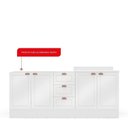Ver imagem 5 de Cozinha Pérola com Rodapé 2 Peças Balcão 3 Gavetas 2 Portas e Balcão 2 Portas Yescasa Branco