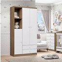 Ver imagem 4 de Cômoda e Guarda Roupa Infantil Pique-esconde Rústico Branco - Henn