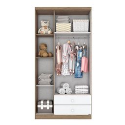 Cômoda e Guarda Roupa Infantil Pique-esconde Rústico Branco - Henn - 2