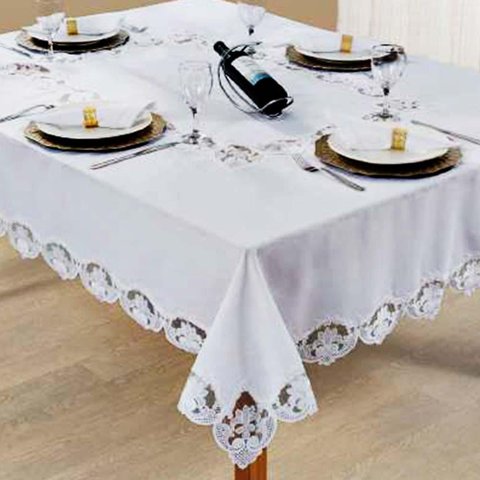 Toalha de Mesa Quadrada 180x180cm 81201 - Rafimex Branca