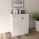 Ver imagem 1 de Balcão para Escritório 02 Portas com Chave Me4149 Branco Tecnomobili