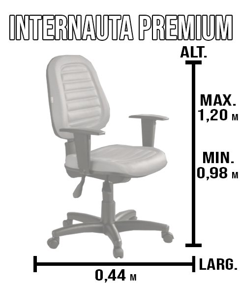 Kit com 2 Cadeiras de Escritório Internauta Premium AZUL ESCURO - 3