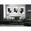 Ver imagem 2 de kit com 3 Quadros Decorativos Abstratos com Moldura e Vidro para Sala Quarto Escritório e Clínica 67