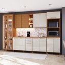 Ver imagem 1 de Armário de Cozinha Modulada Completa Fidelitá Berlim 6 Peças 340cm 14 Portas 3 Gavetas com Tampo