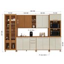Ver imagem 4 de Armário de Cozinha Modulada Completa Fidelitá Berlim 6 Peças 340cm 14 Portas 3 Gavetas com Tampo