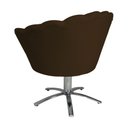 Ver imagem 4 de Poltrona Decorativa Pétala Pés Metal Giratório Suede Marrom - Ds Estofados