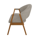 Ver imagem 4 de Kit 8 Cadeiras de Jantar Helen Estofadas Base em Madeira Maciça Cerejeira Assento Cinza Linho