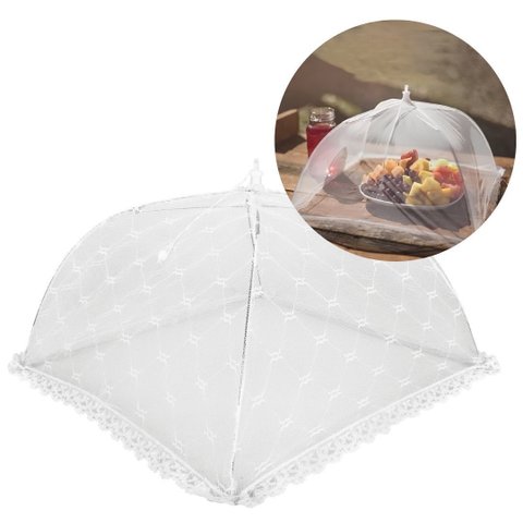 Protetor Mosquiteiro Malha Tule Dobrável Renda Prime 40cm X 40cm - Tuut