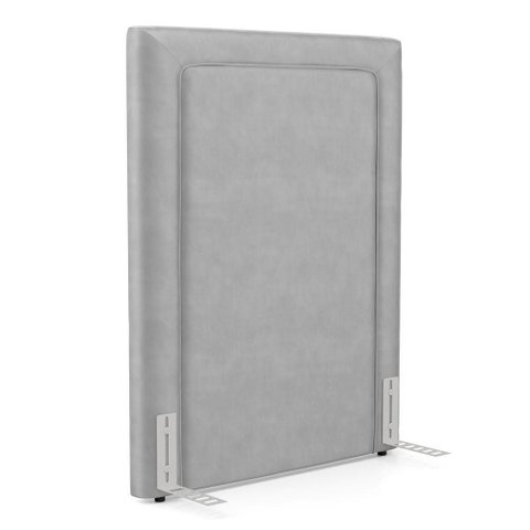 Cabeceira Cama Box Solteiro Alba 90cm com Frame Veludo Cinza Claro - Desk Design