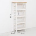 Ver imagem 4 de Conjunto Sala Estar 3 Peças com Estante, Lateral e Mesa de Centro Vanlla Yescasa. Branco