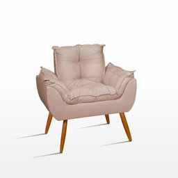 Kit Namoradeira Opala + 2 Poltronas para Sala Balaqui Decor Cor:bege - 4