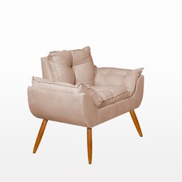 Kit Namoradeira Opala + 2 Poltronas para Sala Balaqui Decor Cor:bege - 5
